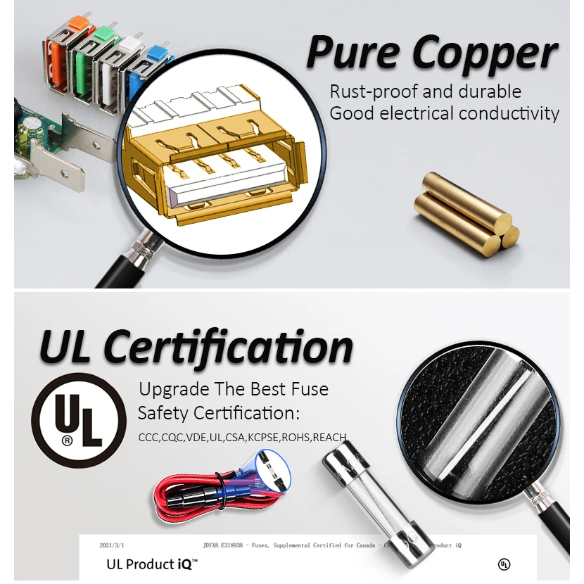 Bộ Sạc Nhanh Type C Hai Cổng USB 66W Max Dành Cho Xe Mô Tô/Tàu Thuyền/Xe Hơi