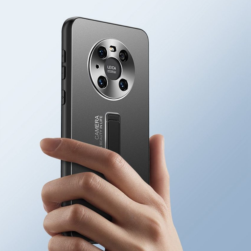 Ốp Điện Thoại Pu Bề Mặt Nhám Có Giá Đỡ Kim Loại Cho huawei mate 30 40 50 60 pro