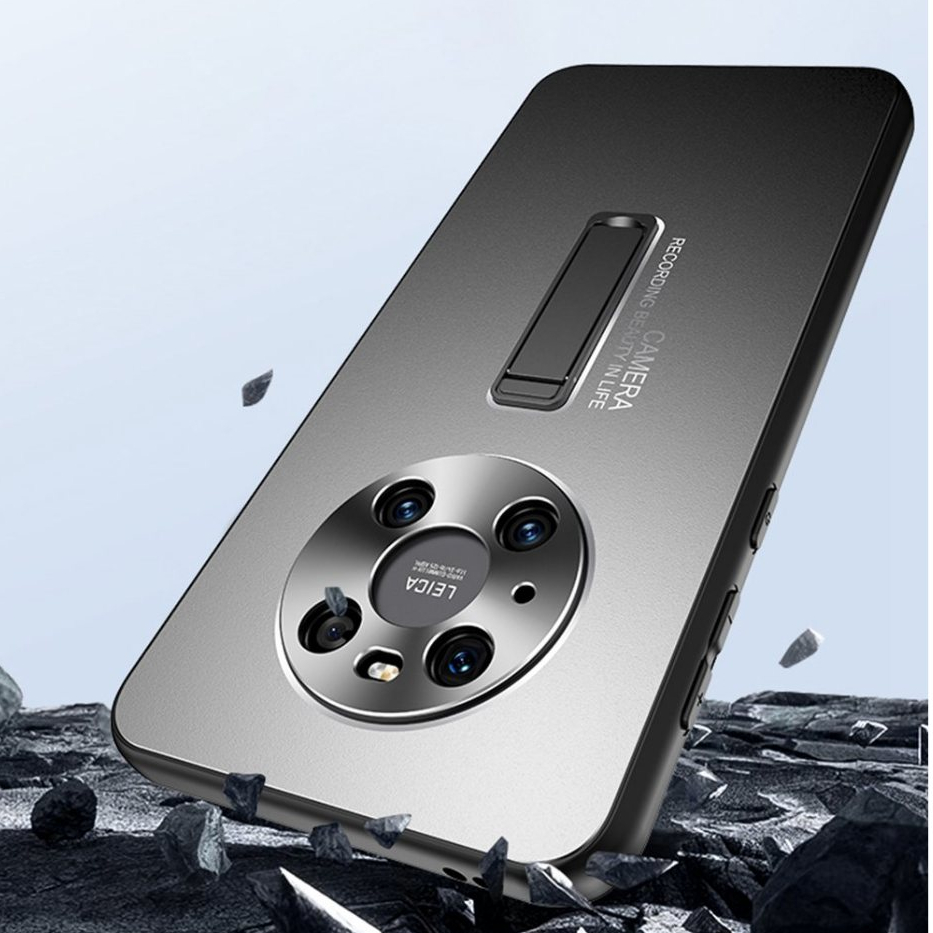 Ốp Điện Thoại Pu Bề Mặt Nhám Có Giá Đỡ Kim Loại Cho huawei mate 30 40 50 60 pro