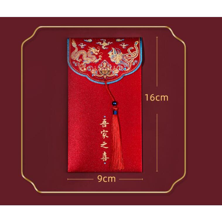 Ohaya Bao Lì Xì Gà angpao 2024 Họa Tiết Hoạt Hình Phối Tua Rua Dễ Thương