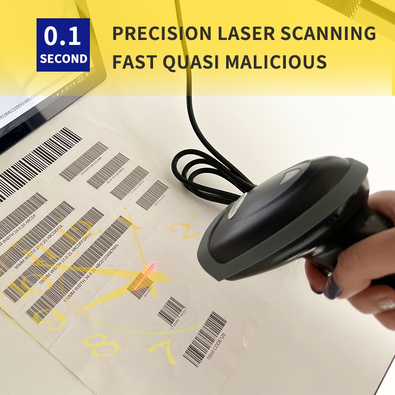 Máy Quét Mã Vạch laser 1d Cầm Tay Có Dây Đứng Tùy Chỉnh Giao Diện usb