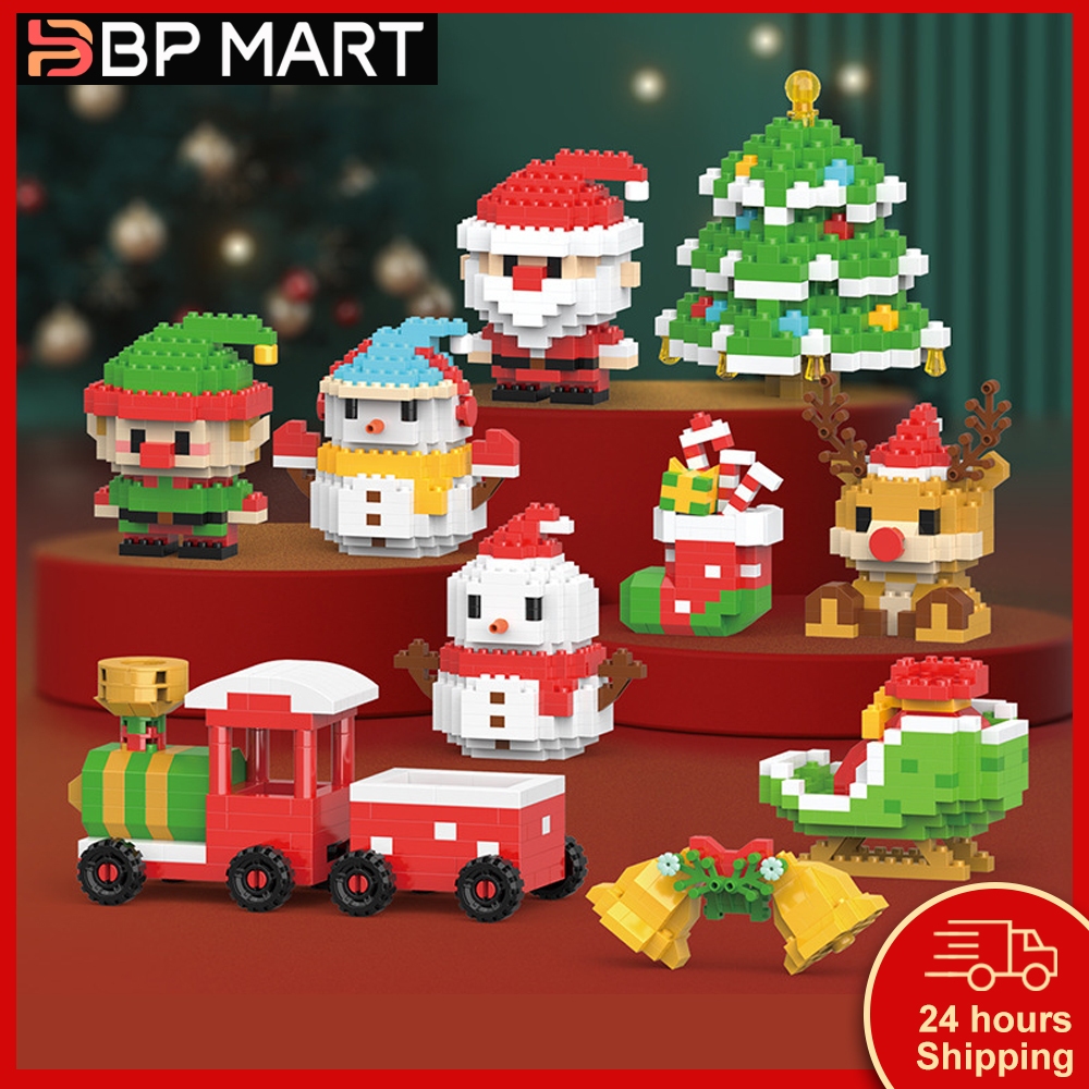 Giáng Sinh Series Khối Xây Dựng Trang Trí Đồ Trang Trí Cho Trẻ Em Xếp Hình Khối Xây Dựng Đồ Chơi Khối Xây Dựng Quà Tặng DIY