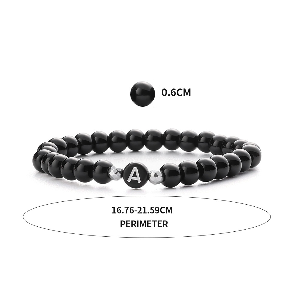 Vòng Tay Chuỗi Hạt Mặt 26 Chữ Cái Thời Trang Cho Cặp Đôi