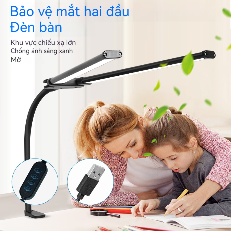 Đèn Bàn Tay Xoay LED 24W Có Kẹp Đèn Bàn Kiến Trúc Sư Đèn Bàn 3 Màu Thay Đổi Nhiệt Độ