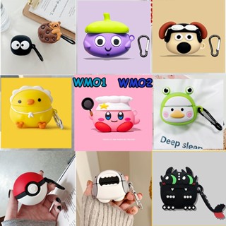 Vỏ Bảo Vệ Hộp Sạc Tai Nghe bluetooth baseus wm01 / wm02 tws wm02 Bằng Silicon Họa Tiết Hoạt Hình Dễ Thương Ốp