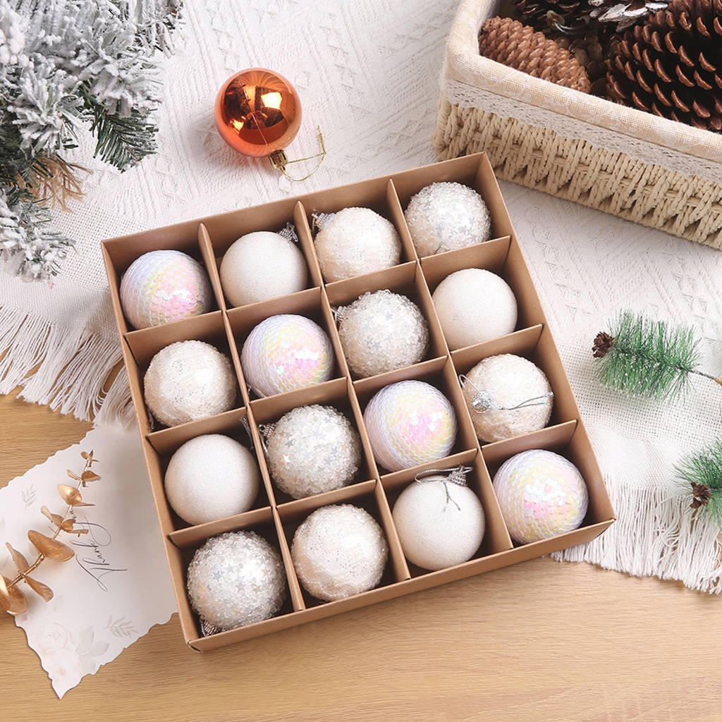 Set 16 Trái Châu Trang Trí Cây Thông Noel