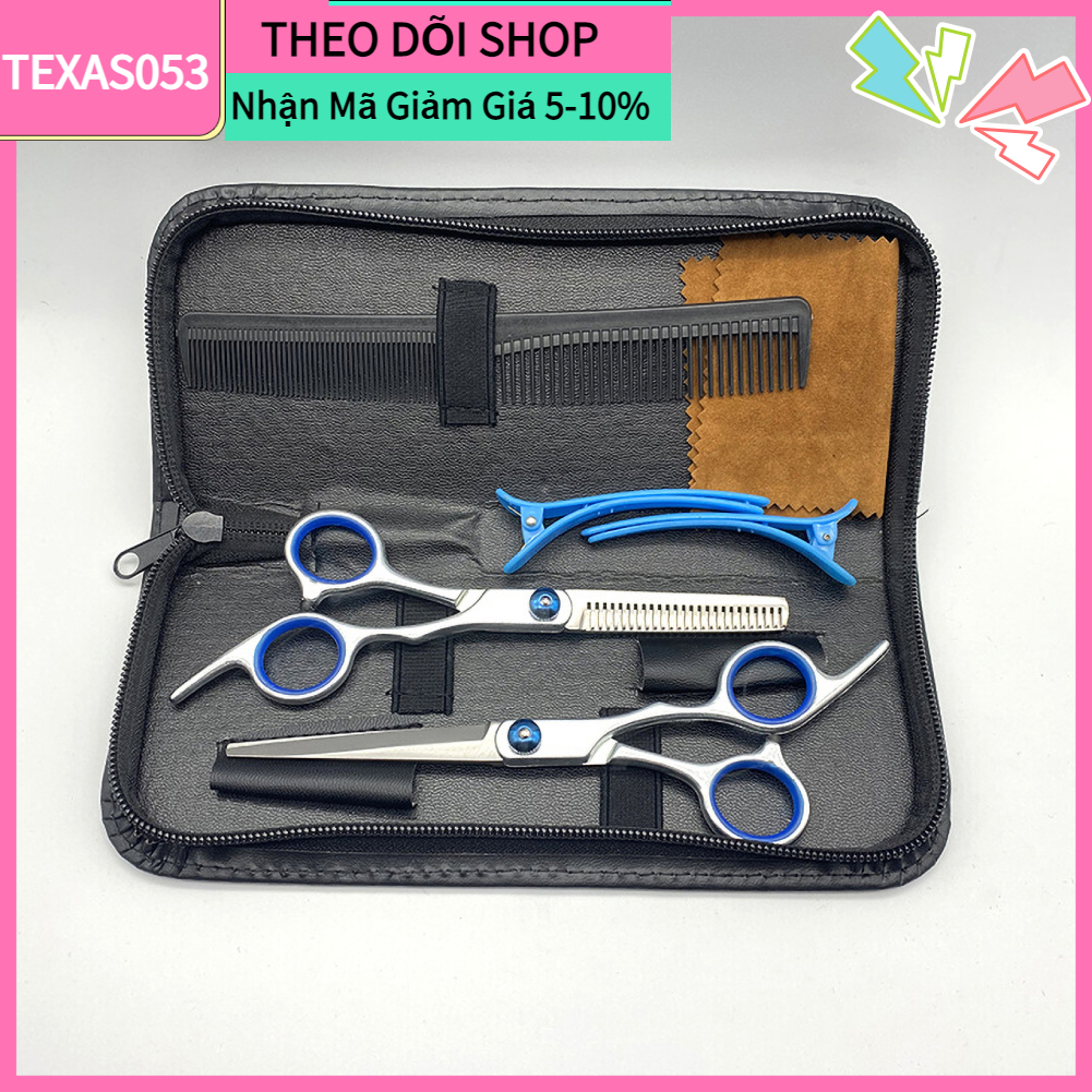 [Hàng Sẵn] Bộ Kéo cắt tóc 6in - Bộ phụ kiện cắt tóc【Texas053】