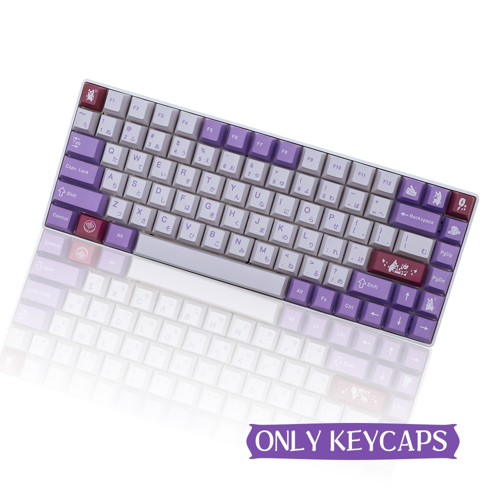 Tuzi Rabbit Keycap Purple Color PBT cherry Profile keycaps Nút Bàn Phím PBT Hình Thỏ Màu Tím Cho Gk 68/87/980
