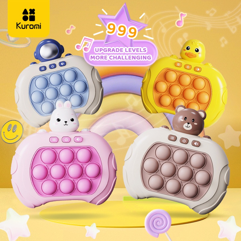 Máy game pop it Kiumo bản tiếng anh luyện mắt luyện tay, rèn trí thông minh nhanh nhạy cho bé Pop it điện tử thế hệ mới