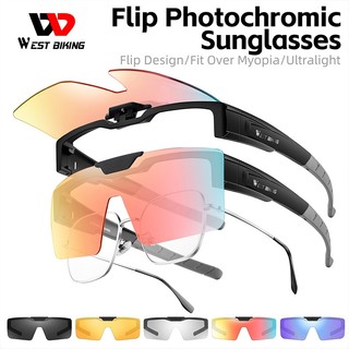 Kính mát phân cực WEST BIKING dạng lật phù hợp cho lái xe đạp địa hình ban đêm