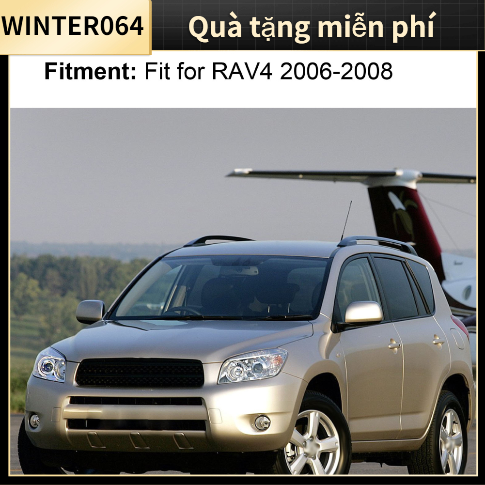 2 Chiếc Chiếu Hậu Mặt Gương Nắp ABS Mạ Chrome Trang Trí Phù Hợp Cho RAV4 2006‑2008 Winter064