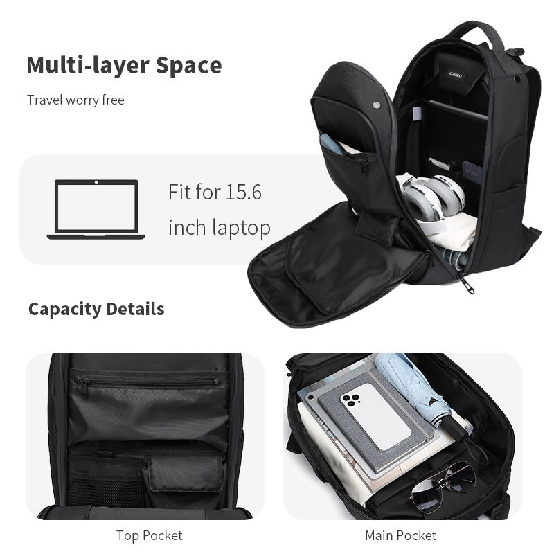 OZUKO Ba Lô oxford Chống Thấm Nước Thời Trang Dành Cho Nam