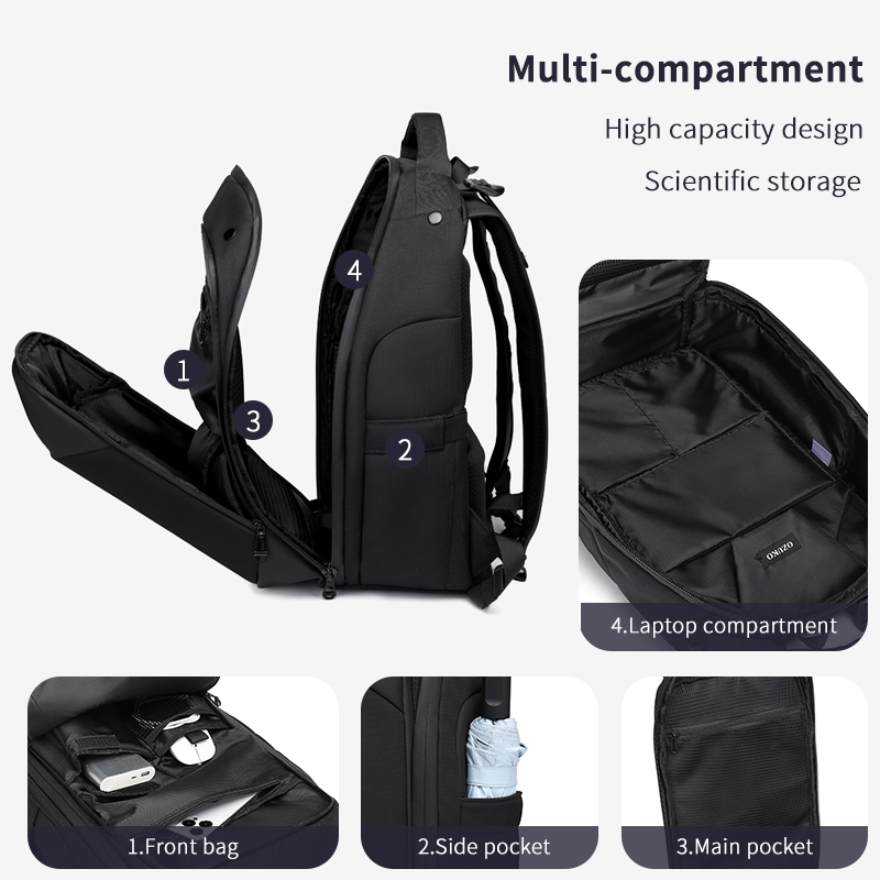 OZUKO Ba Lô oxford Chống Thấm Nước Thời Trang Dành Cho Nam