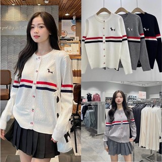 Áo Khoác Nữ, Áo Khoác cadigan Thome Thêu Hình Chó Chất len dài tay dáng vừa