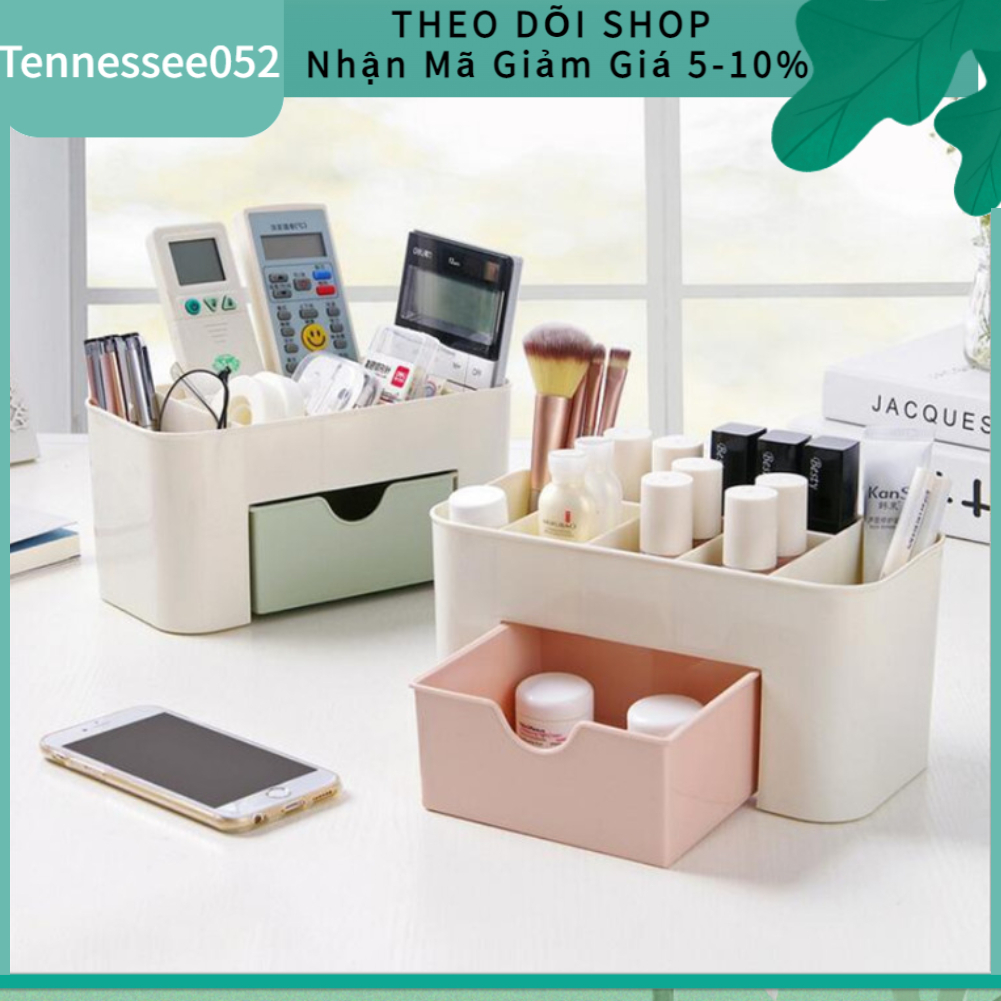 Kệ đựng mĩ phẩm - Hộp đựng mỹ phẩm, đồ trang điểm bằng nhựa có ngăn kéo Đa năng 6 ngăn【Tennessee052】