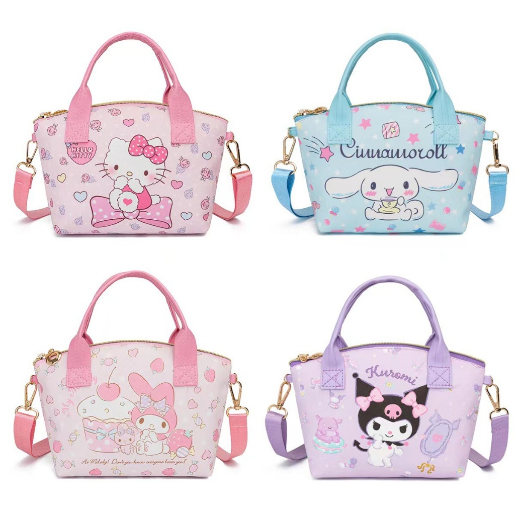 Sanrio Túi Xách Đeo Vai Kích Cỡ Lớn Có Khóa Kéo Dễ Thương Xinh Xắn 2024