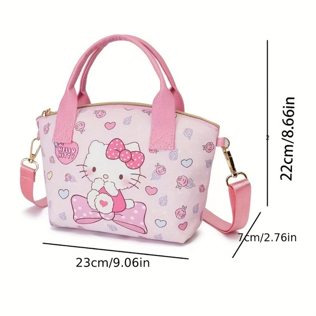 Sanrio Túi Xách Đeo Vai Kích Cỡ Lớn Có Khóa Kéo Dễ Thương Xinh Xắn 2024