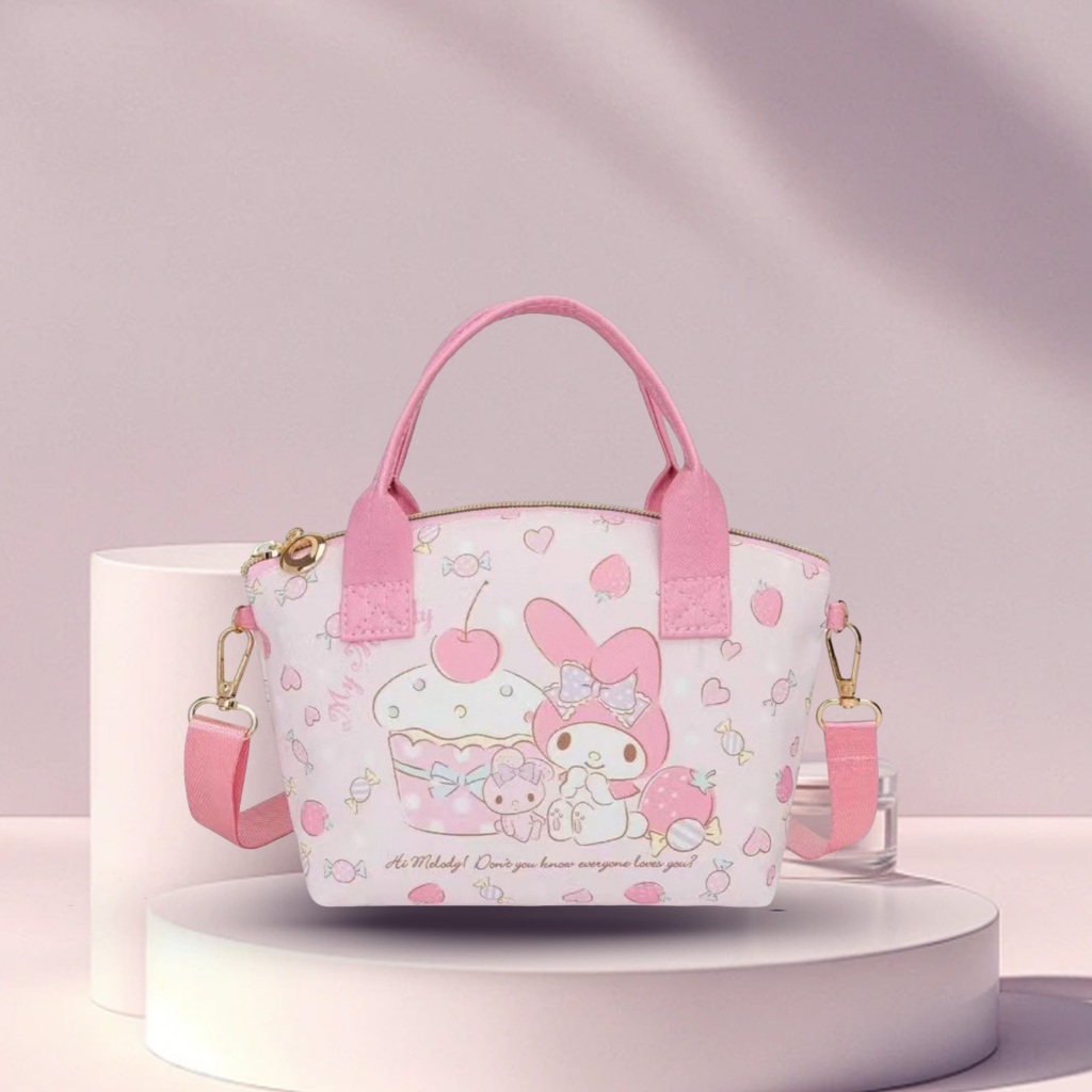 Sanrio Túi Xách Đeo Vai Kích Cỡ Lớn Có Khóa Kéo Dễ Thương Xinh Xắn 2024