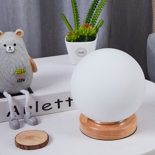 16 màu RGB Thay đổi đèn ngủ Đèn có đế gỗ bàn điều khiển từ xa Độ sáng thể chỉnh Blinglight