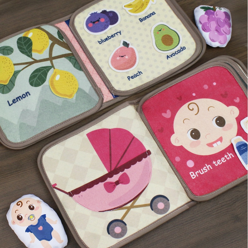 Sách vải cho bé sách bận Phát triển vận động tinh giáo dục sớm Đồ chơi montessori