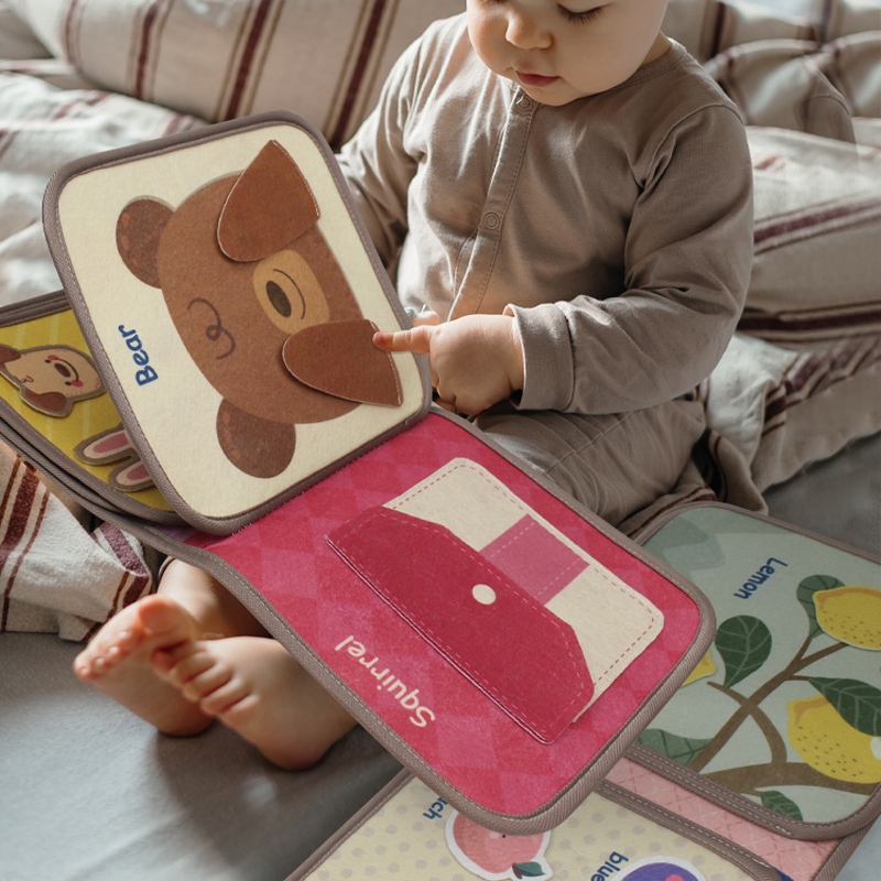 Sách vải cho bé sách bận Phát triển vận động tinh giáo dục sớm Đồ chơi montessori