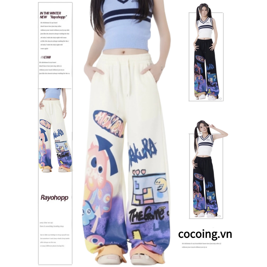 Quần Ống Rộng Thời Trang Đường Phố Hàn Quốc Cho Nam Nữ quần kaki quần baggy nam quần tây nữ quần bigsize