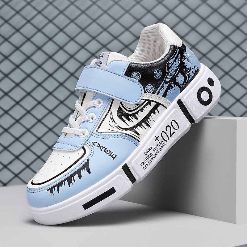 Giày Thể Thao Chạy Bộ Cổ Cao Thiết Kế Thời Trang In Hình Anime One Piece Luffy Giản Dị Dành Cho Trẻ Em Nam Nữ