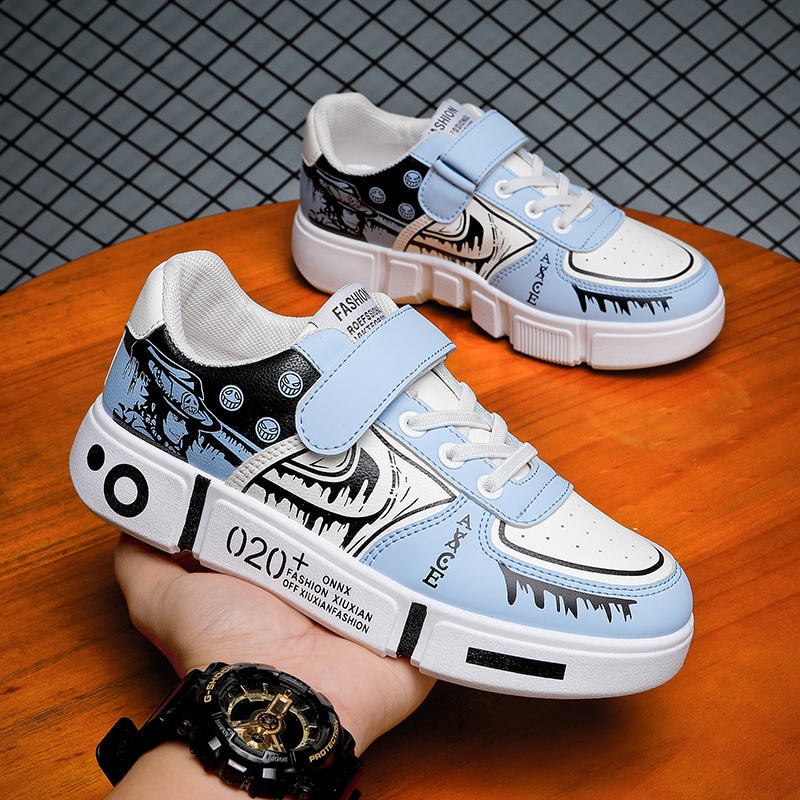 Giày Thể Thao Chạy Bộ Cổ Cao Thiết Kế Thời Trang In Hình Anime One Piece Luffy Giản Dị Dành Cho Trẻ Em Nam Nữ