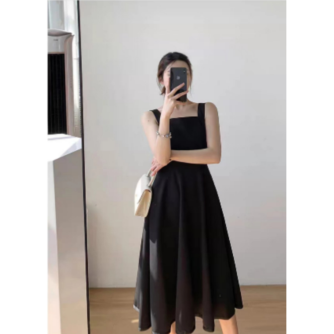 Set Áo Khoác + Đầm Đen Phong Cách retro Thời Trang Mùa Thu 2023#0916#