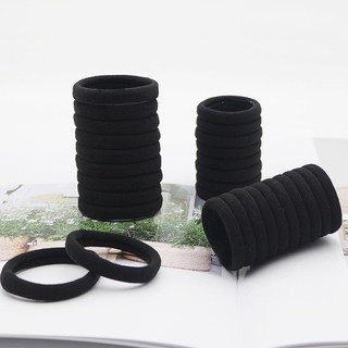 Dây Buộc Tóc Cao Su Co Giãn Màu Đen Đơn Giản Ốp