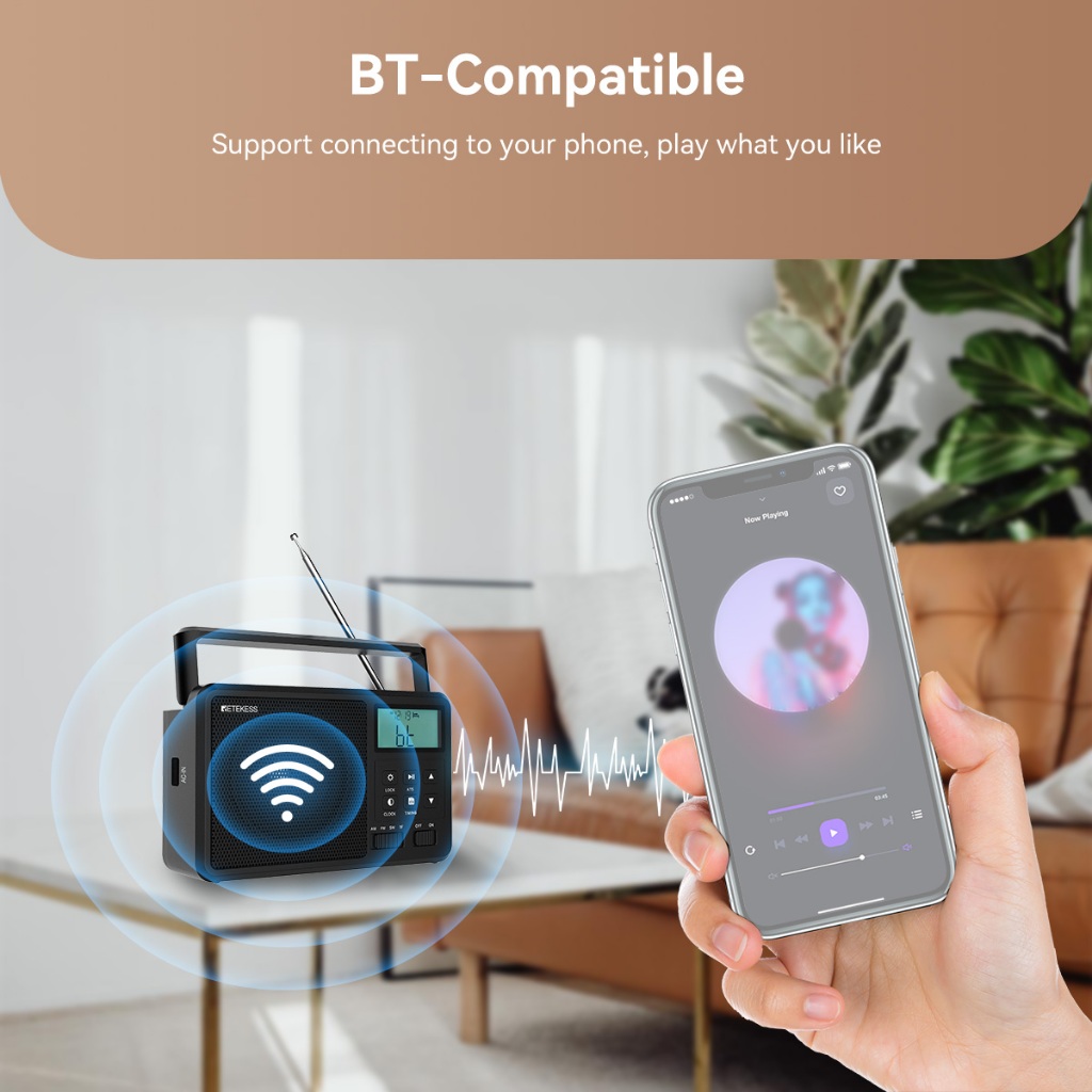 Radio bluetooth retekess tr638 Có Màn Hình lcd Cho Người Lớn Tuổi