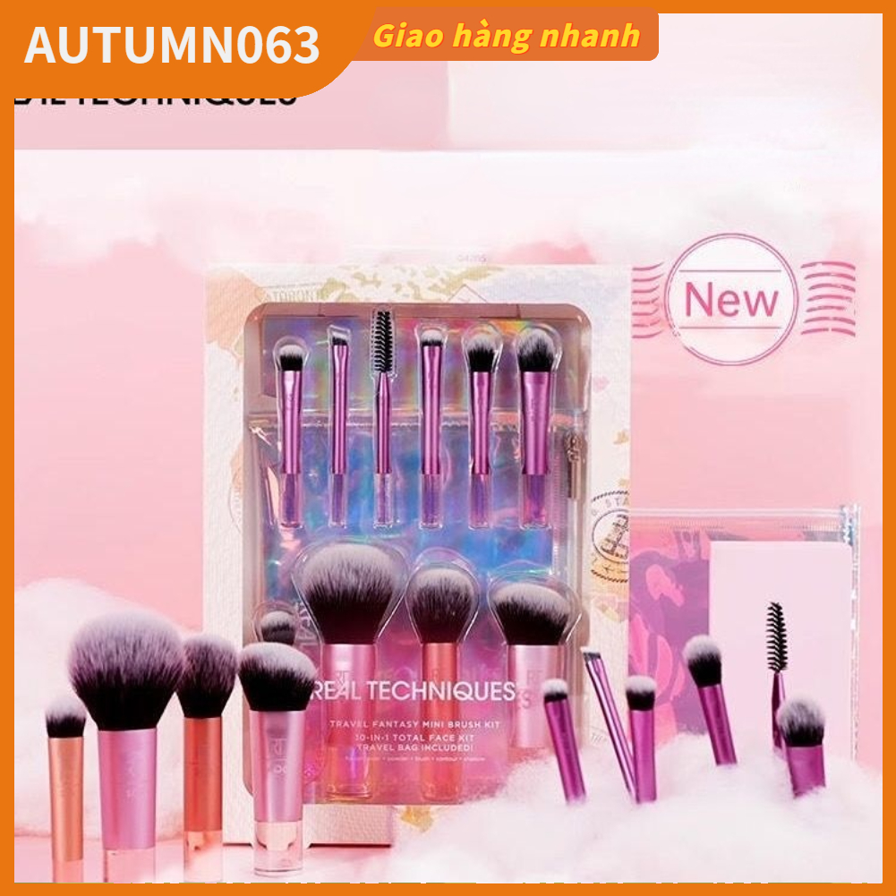 Bộ 10 Cọ Trang Điểm Mini Mỹ Phẩm Du Lịch Di Động Cho Các Dụng Cụ Tiện Lợi Autumn063
