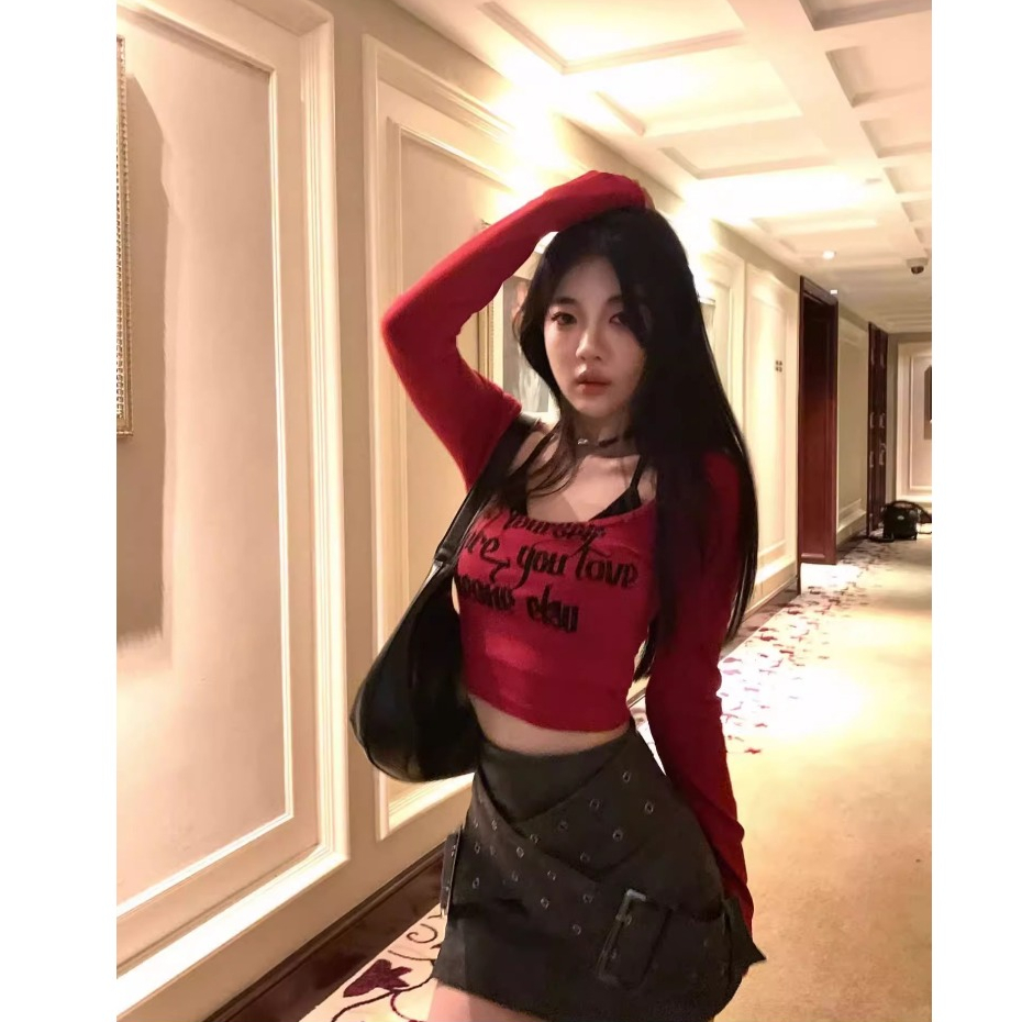 Áo Thun Tay Dài In Chữ Thời Trang Mùa Thu Mới 2023 Dành Cho Nữ