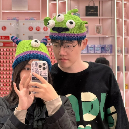 YAOLI  Mũ Trùm Đầu Giữ Ấm Mùa Đông In Hoạt Hình Quái Vật Vui Nhộn Sáng Tạo Cho Nữ