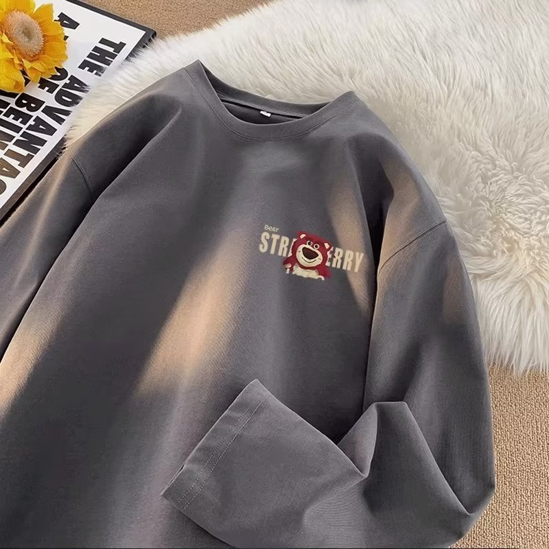 Áo Thun Tay Dài Cổ Tròn Dáng Rộng Phong Cách Nhật Bản Thời Trang Mùa Thu 2023 Cho Nam