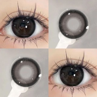 UYAAI 1 Cặp Kính Áp Tròng Màu Đen Hình Quả Bóng Sữa 0.00--6.00 Độ