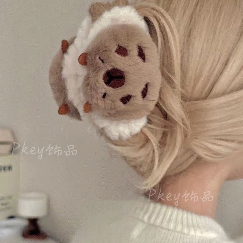 Kẹp Tóc Hình Cá Mập Phối Lông Phong Cách Mới Cho Nữ