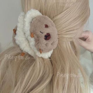 Kẹp Tóc Hình Cá Mập Phối Lông Phong Cách Mới Cho Nữ