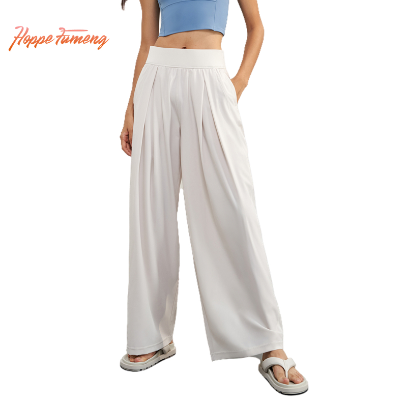 Hoppe Fumeng high waist casual pants with pockets