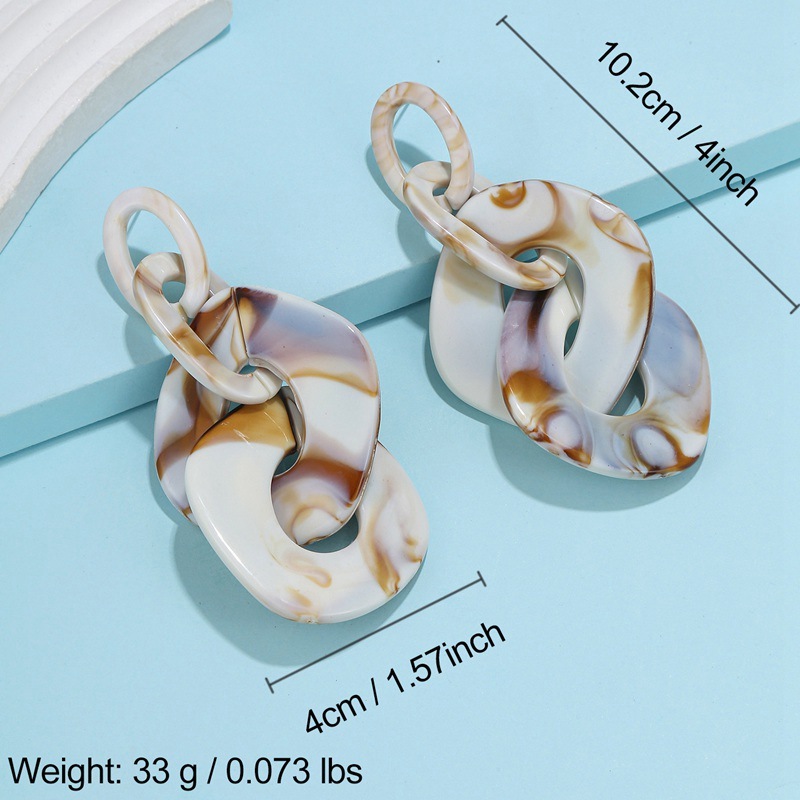 Bông tai hình mắc xích dáng dài kiểu sang trọng cho nữ