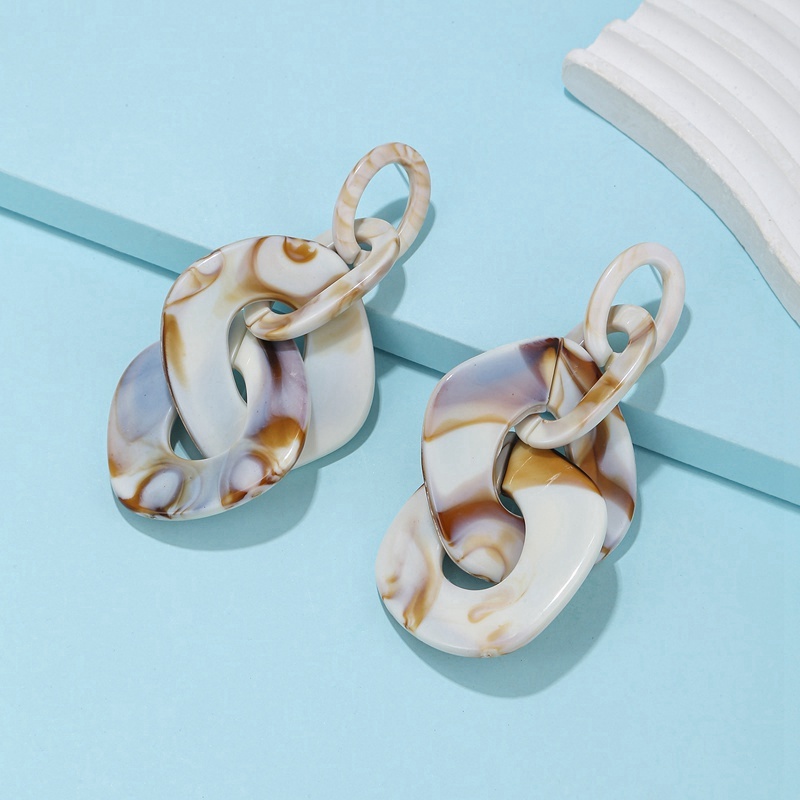 Bông tai hình mắc xích dáng dài kiểu sang trọng cho nữ