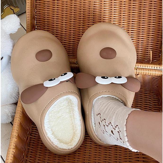 HHH  Dép bông Dép Lông đi trong nhà ĐẾ CAO SU Siêu nhẹ Điểm nhấn Thấm hút mồ hôi Chống bám bụi FMR23B0ODJ 46Z231117