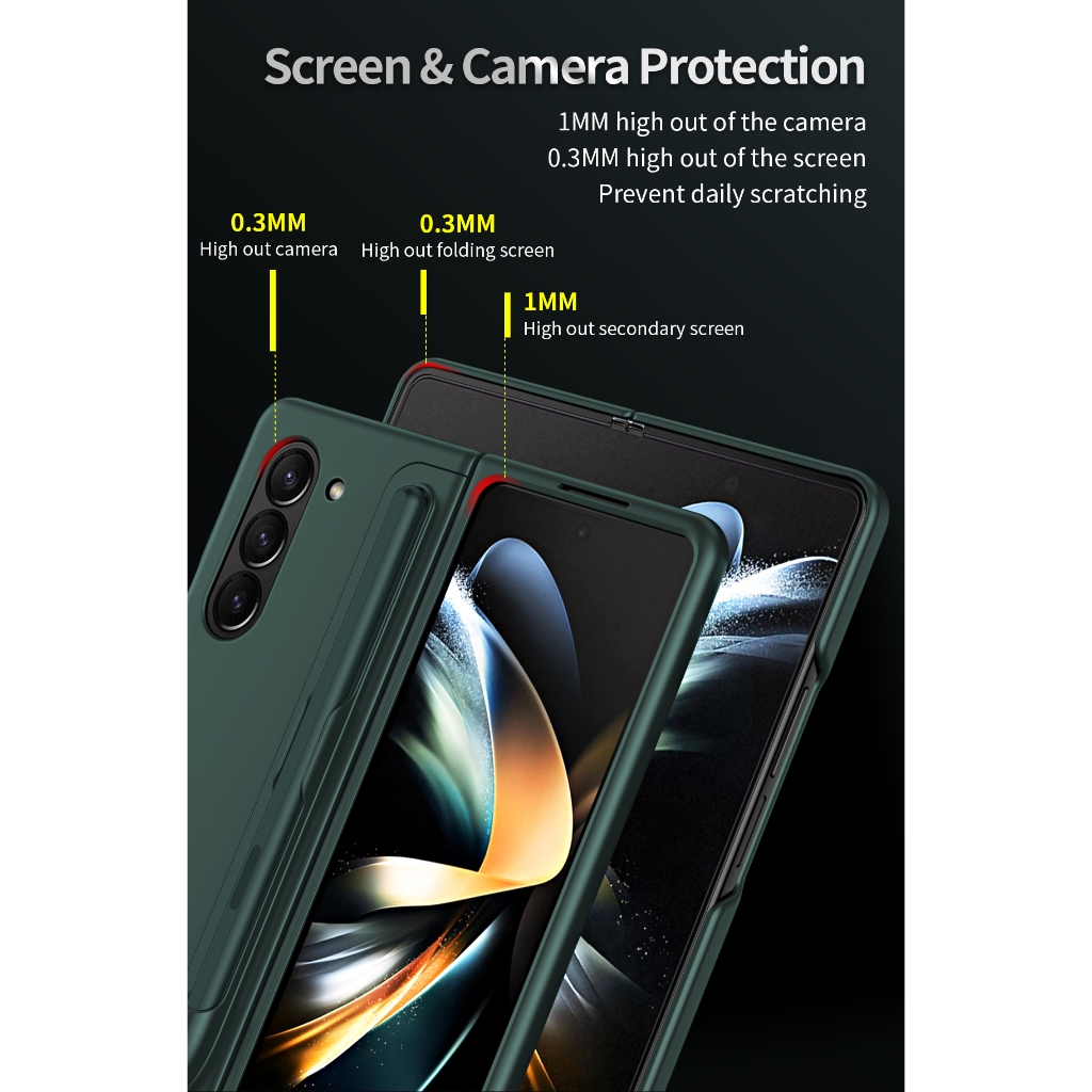 Ốp Bao Da Điện Thoại Siêu Mỏng Có Ngăn Đựng Bút Cho samsung galaxy z fold 5 4 3 2 fold5 fold4 fold2