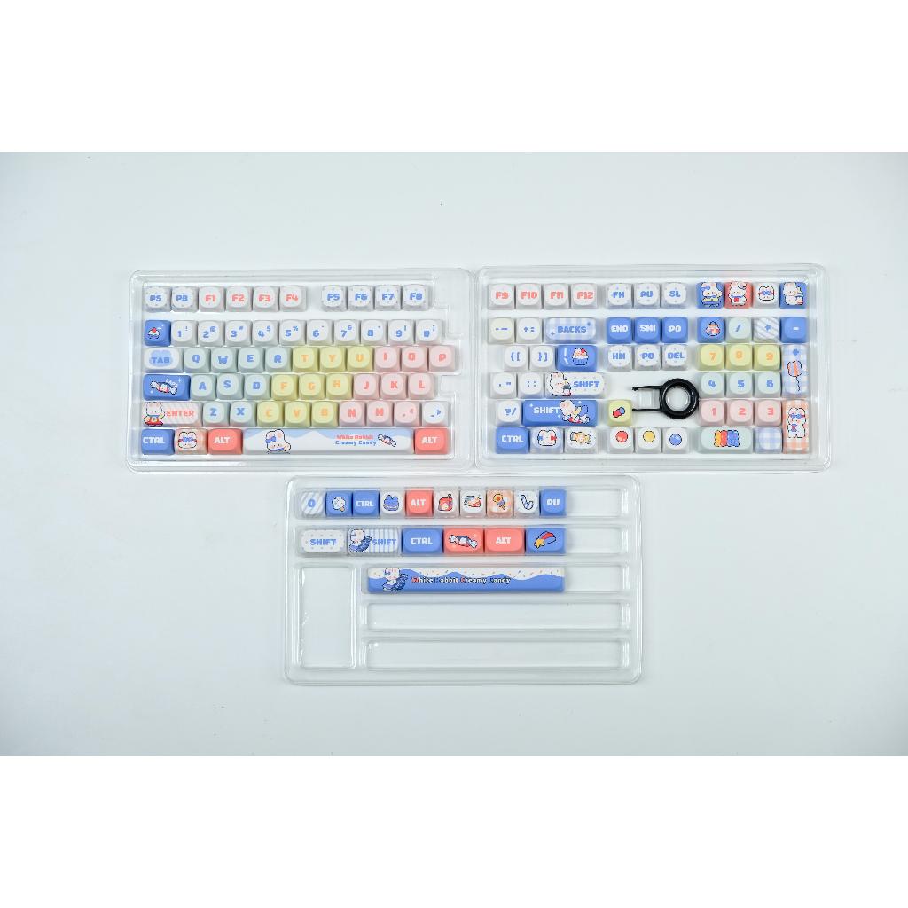 Keycaps GMK Thỏ Trắng, 126 Phím Keycaps MOA Profile DYE-SUB Keycaps GMK Cá Tính Cho Bàn Phím Cơ