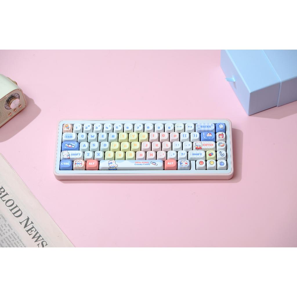 Keycaps GMK Thỏ Trắng, 126 Phím Keycaps MOA Profile DYE-SUB Keycaps GMK Cá Tính Cho Bàn Phím Cơ