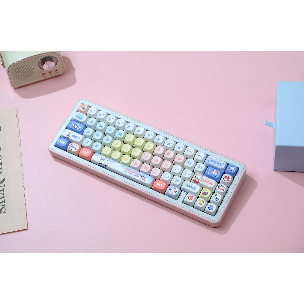 Keycaps GMK Thỏ Trắng, 126 Phím Keycaps MOA Profile DYE-SUB Keycaps GMK Cá Tính Cho Bàn Phím Cơ