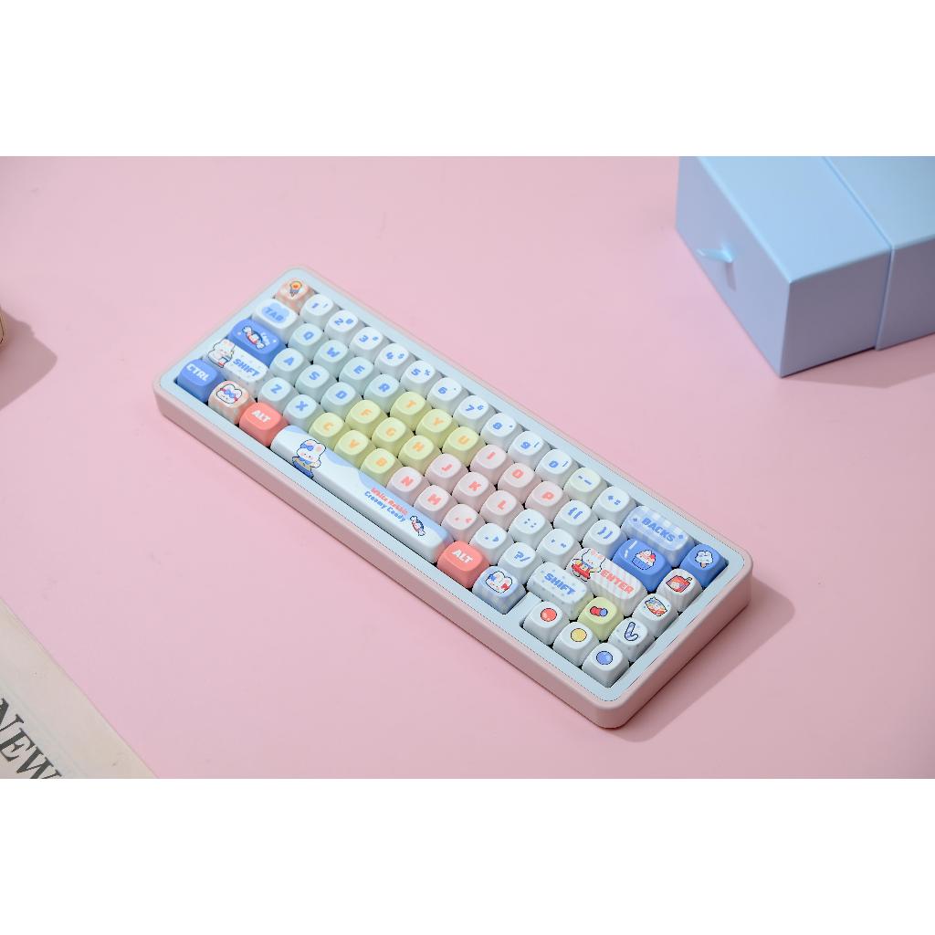 Keycaps GMK Thỏ Trắng, 126 Phím Keycaps MOA Profile DYE-SUB Keycaps GMK Cá Tính Cho Bàn Phím Cơ
