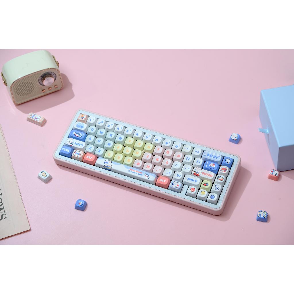 Keycaps GMK Thỏ Trắng, 126 Phím Keycaps MOA Profile DYE-SUB Keycaps GMK Cá Tính Cho Bàn Phím Cơ