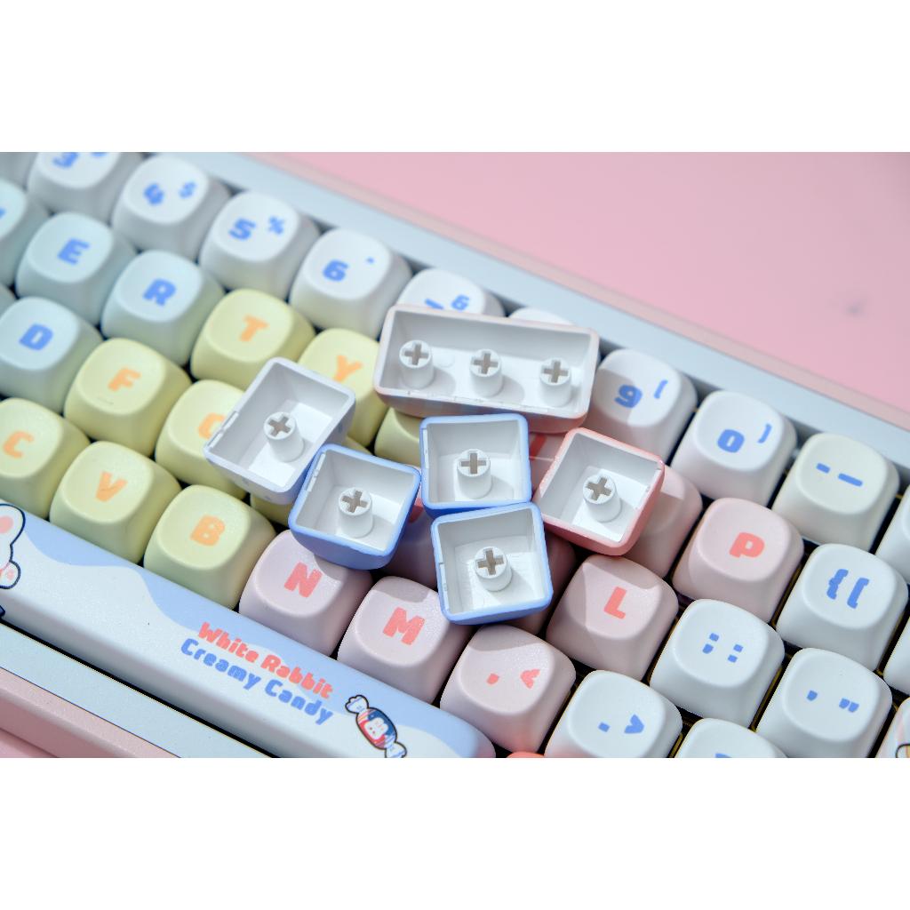 Keycaps GMK Thỏ Trắng, 126 Phím Keycaps MOA Profile DYE-SUB Keycaps GMK Cá Tính Cho Bàn Phím Cơ