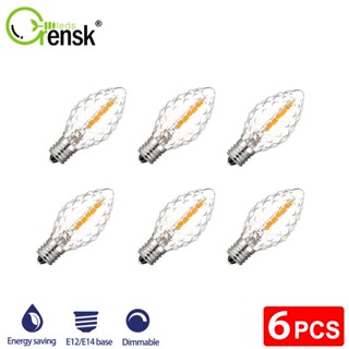 Set 6 Bóng Đèn led Dây Tóc c7 e12 e14 0.5w 5w Tiết Kiệm Năng Lượng Trang Trí Tiệc Tùng / Giáng Sinh
